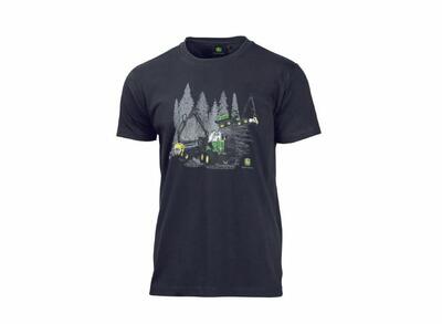 Pánské tričko John Deere Forestry, antracitové - pohled zepředu