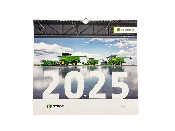 Nástěnný kalendář John Deere 2025 - pohled zepředu