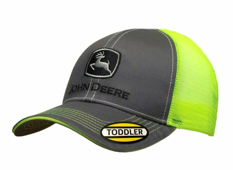 Dětská kšiltovka John Deere šedá s neon.žlutou síťkou - pohled zepředu