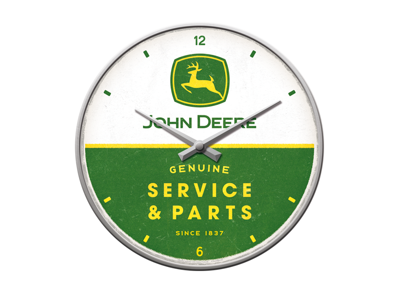 Nástěnné hodiny John Deere Service & Parts - pohled zepředu