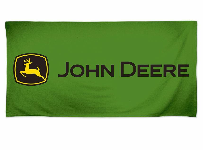 Plážová osuška John Deere, zelená - pohled zepředu