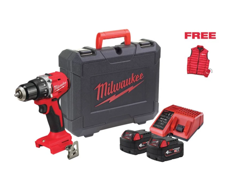 PŘÍKLEPOVÁ VRTAČKA MILWAUKEE M18 BRUSHLESS 2. GEN IN2 + DÁREK