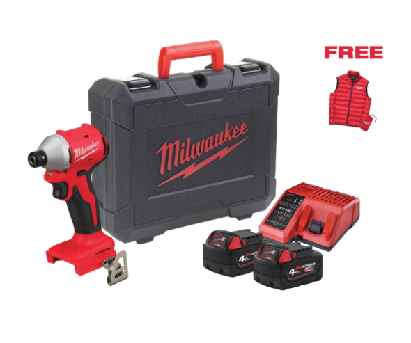 KOMPAKTNÍ RÁZOVÝ UTAHOVÁK 1/4 MILWAUKEE M18 BRUSHLESS IN2 + DÁREK