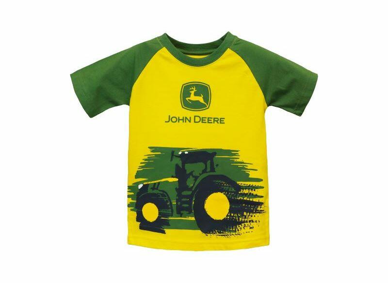 Dětské John Deere tričko Traktor Blur, žluto-zelené - pohled zepředu