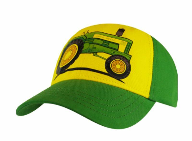 Dětská John Deere kšiltovka Vintage tractor, zeleno-žlutá - pohled zepředu