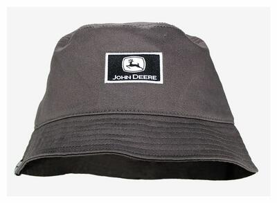 Klobouk John Deere Twill Bucket, šedý - pohled zepředu