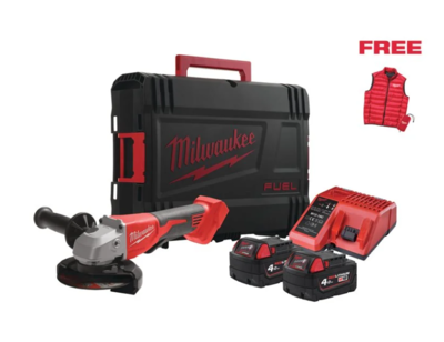 ÚHLOVÁ BRUSKA 125 MM MILWAUKEE M18 BRUSHLESS S KOLÉBKOVÝM SPÍNAČEM IN2 + DÁREK