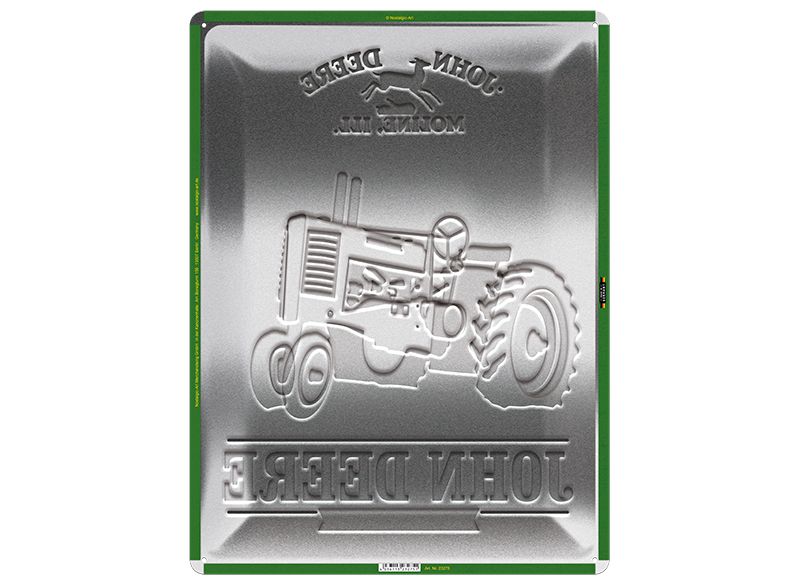 Plechová reklamní cedule John Deere Made with Pride, 30x40 - pohled zezadu