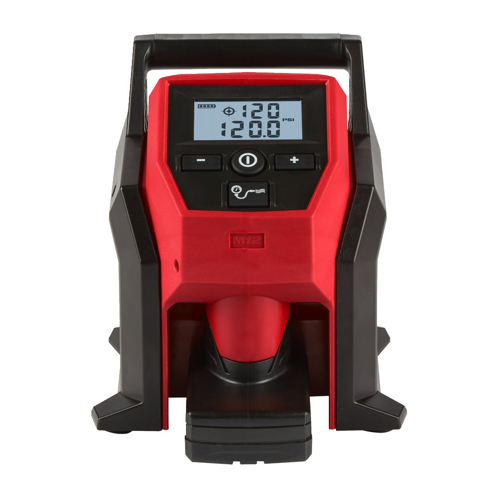 Kompaktní kompresor Milwaukee M12 - pohled zepředu