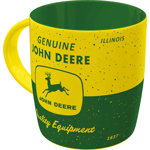 Hrnek John Deere žlutozelený - pohled z boku