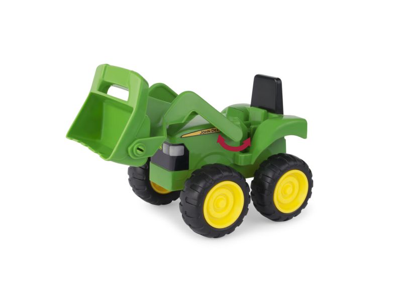 Sada do pískoviště John Deere s traktorem a lopatkou - detail traktoru s čelním nakladačem