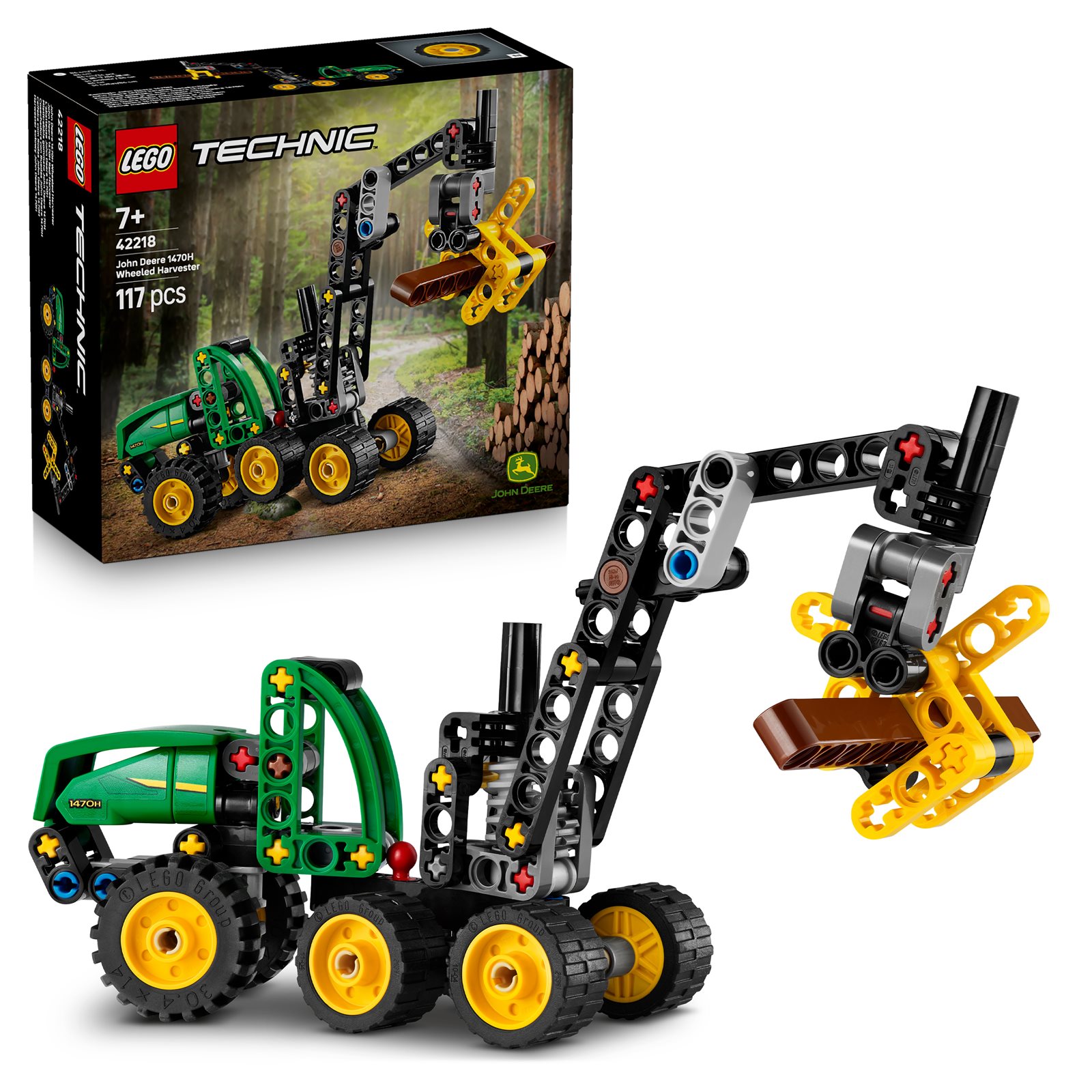 Lego Technic John Deere 1470H wheeled Harvester - pohled zepředu