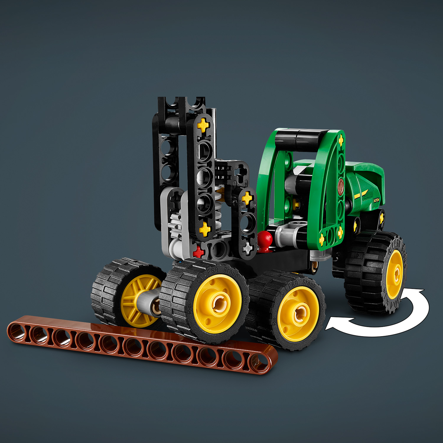 Lego Technic John Deere 1470H wheeled Harvester - detail
