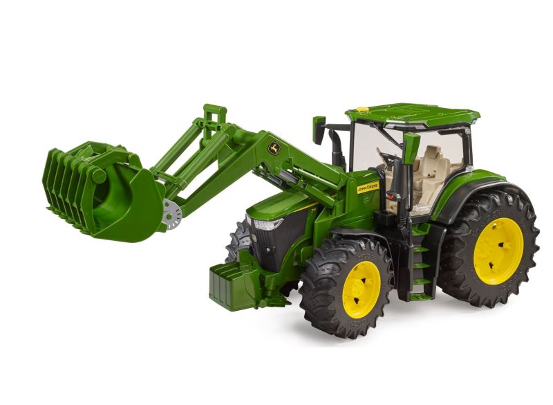 Hračka John Deere 7R 350 s předním nakladačem a přívěsem - traktor