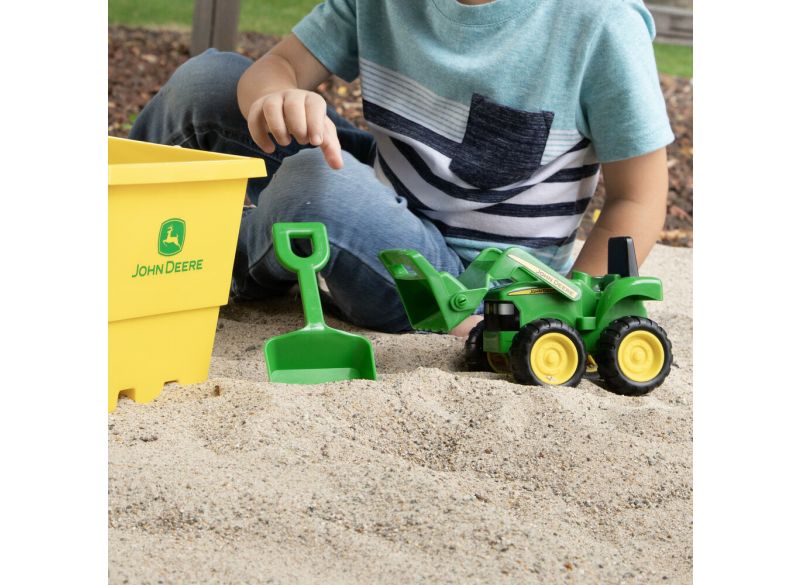 Sada do pískoviště John Deere s traktorem a lopatkou - hračky na pískovišti