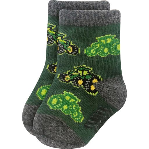 Dětské ponožky John Deere 2pack s traktory - tmavé ponožky