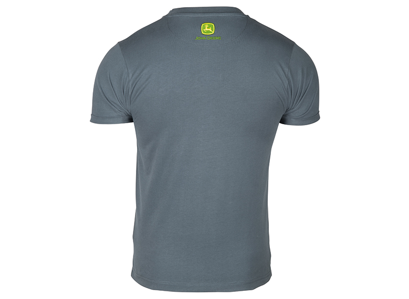 Pánské tričko John Deere s nápisem Nothing Runs Like a Deere, šedé - pohled zezadu