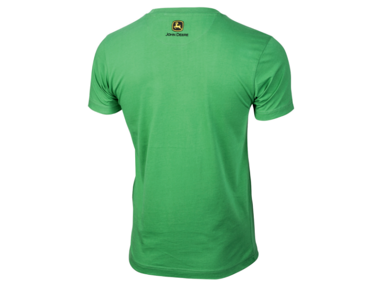 Unisex tričko John Deere s černým nápisem JD, zelené - pohled zezadu