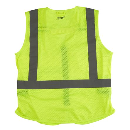 Reflexní vesta Milwaukee žlutá, L/XL - pohled zezadu