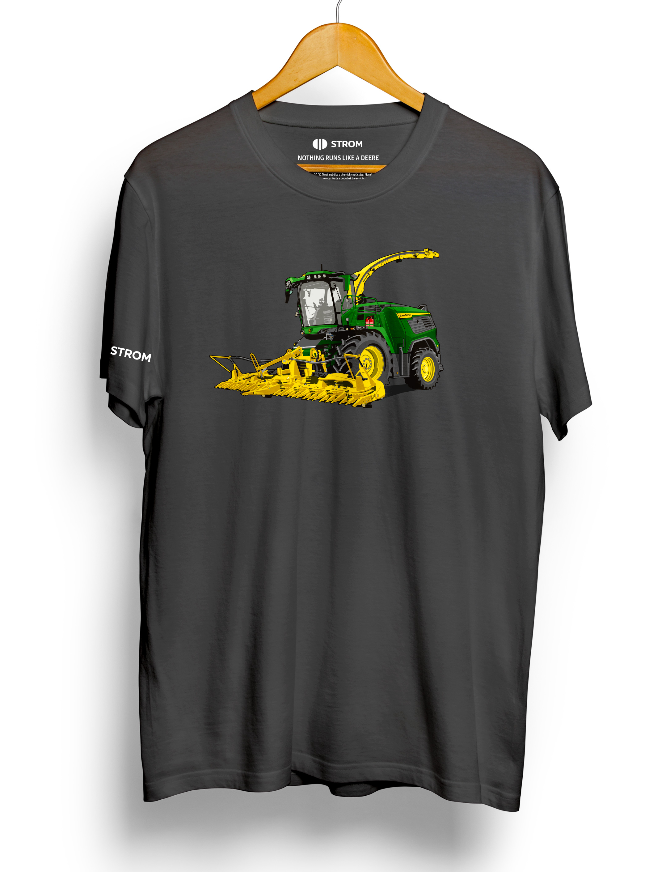 PÁNSKÉ TRIČKO JOHN DEERE ŘEZAČKA F8/F9, ŠEDÉ