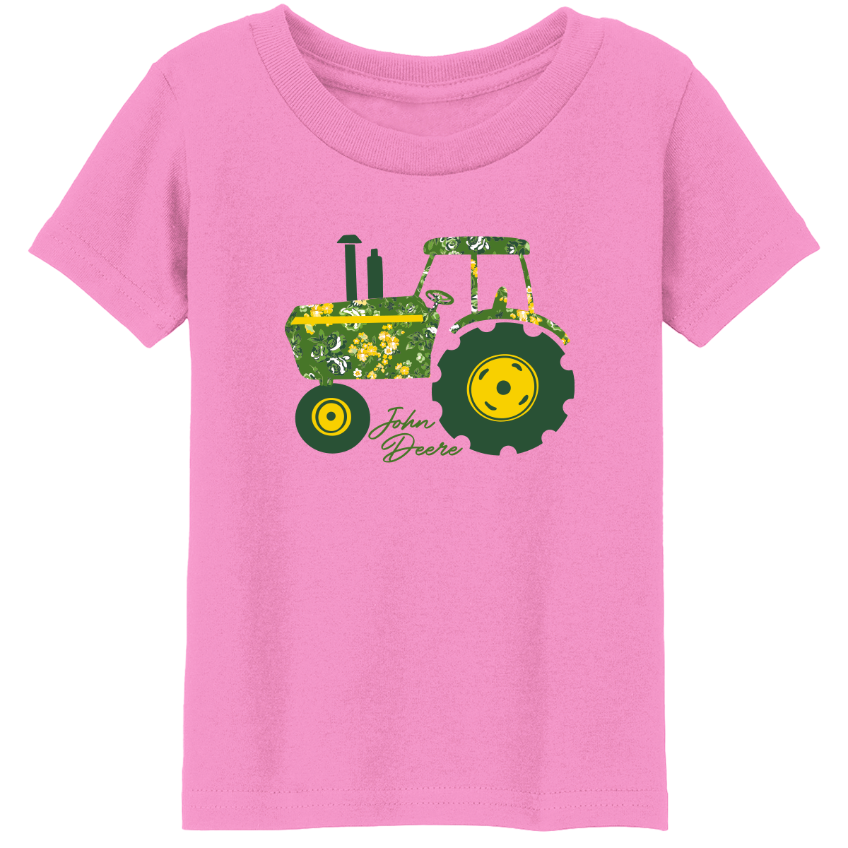 DĚTSKÉ TRIČKO JOHN DEERE S TRAKTOREM, RŮŽOVÉ