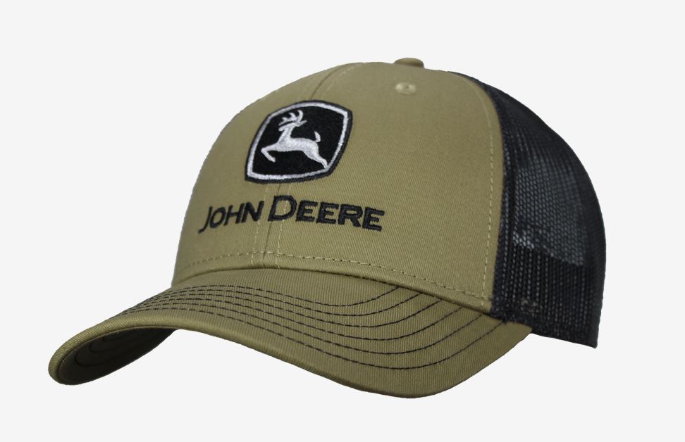 KŠILTOVKA JOHN DEERE S LOGEM A SÍŤOVINOU, KHAKI